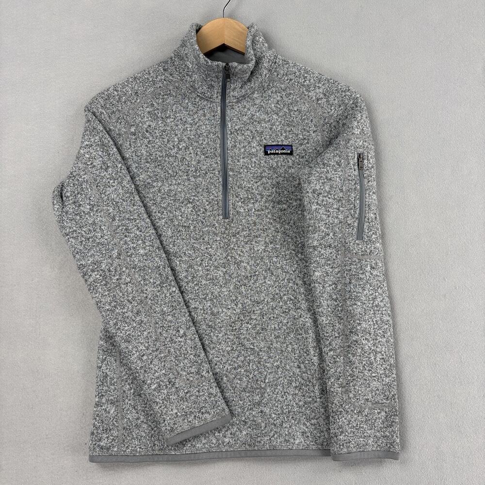 Patagonia Jacket Womens Medium Gray Better Sweater 1/4 Zip Fleece Pullover